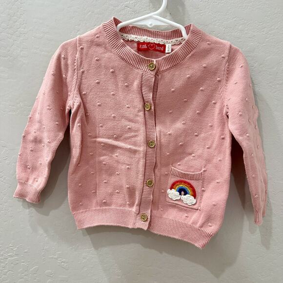 Little Bird by Jools Oliver Pink Bobble Rainbow Cardigan Sweater - Picture 1 of 6
